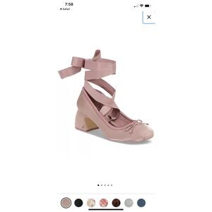 Sam Edelman my circus Della pink blush ballet tie up pumps size 9 new block heel